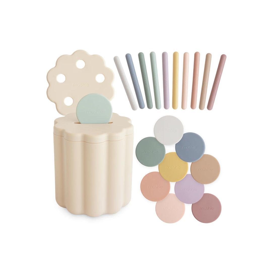  Mushie Coin & Tube Sorting Set - Cream Multi、mySite、merchandisen