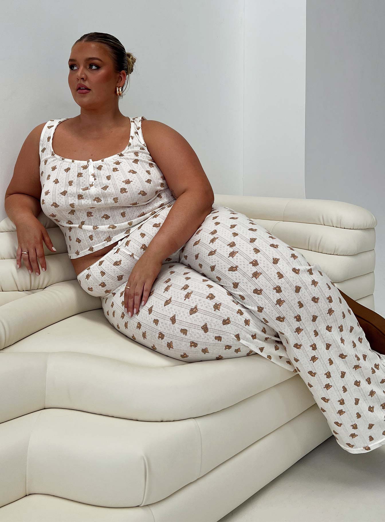 Sleepytea Pointelle Sleep Pant Multi Curve、mySite、solidvoid