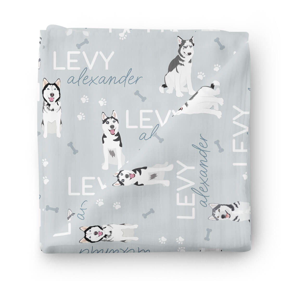  Personalized Baby Name Swaddle Blanket | Husky、mySite、layawaytickets