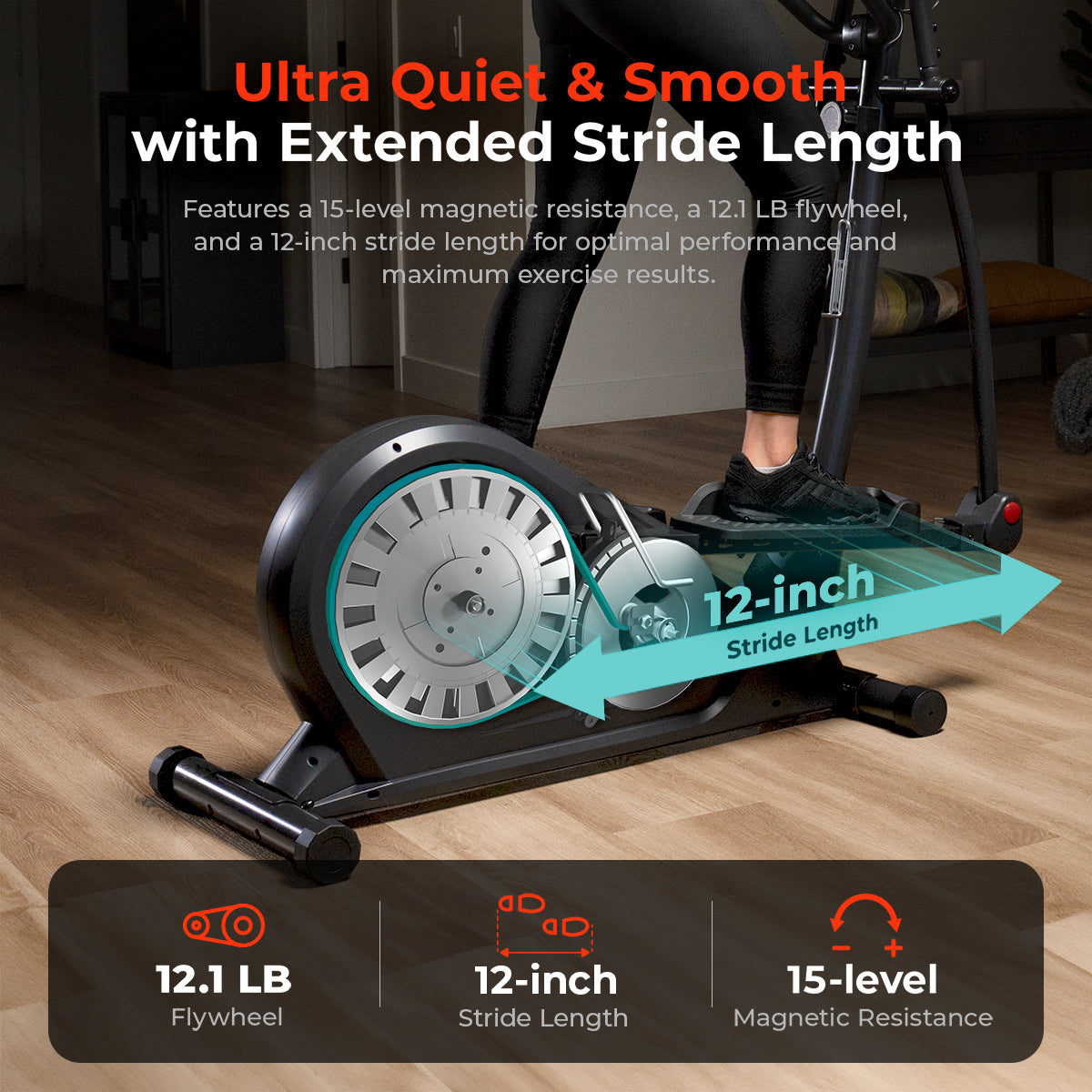  Pro Smart Elliptical Trainer With 15 Levels of Magnetic Resistance、mySite、ghnorth