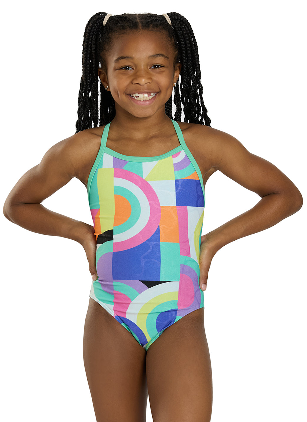 Sporti HydroLast Flashback Frenzy Thin Strap One Piece Swimsuit (22-40)、mySite、noshort