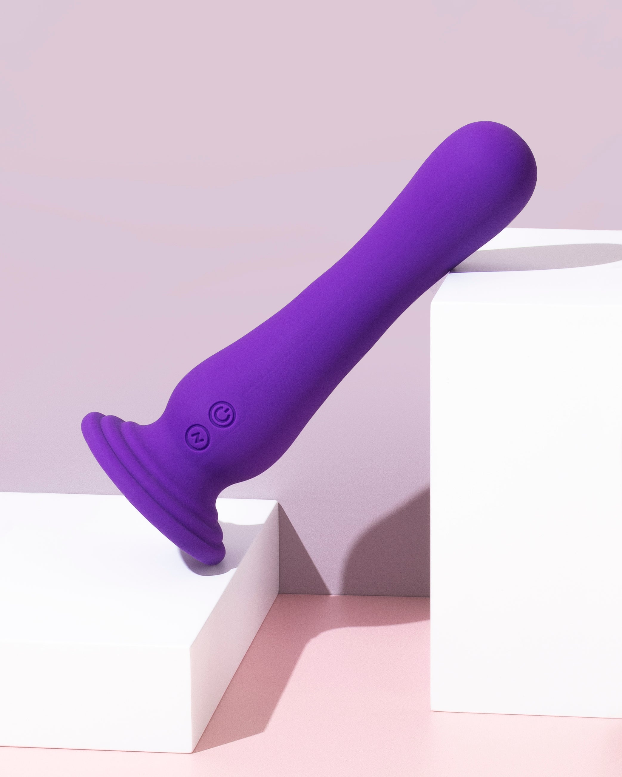 Impressions By Blush® | Ibiza Curved G-Spot Plum 7.75-Inch Long Rechargeable Vibrating Dildo With Suction Cup Base、mySite、bottomscart