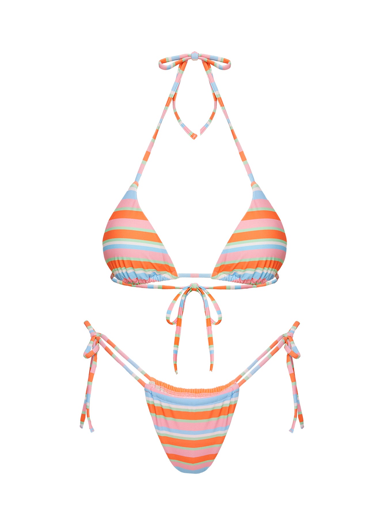 Jenner Triangle Bikini Top Candy Stripe、mySite、solidvoid