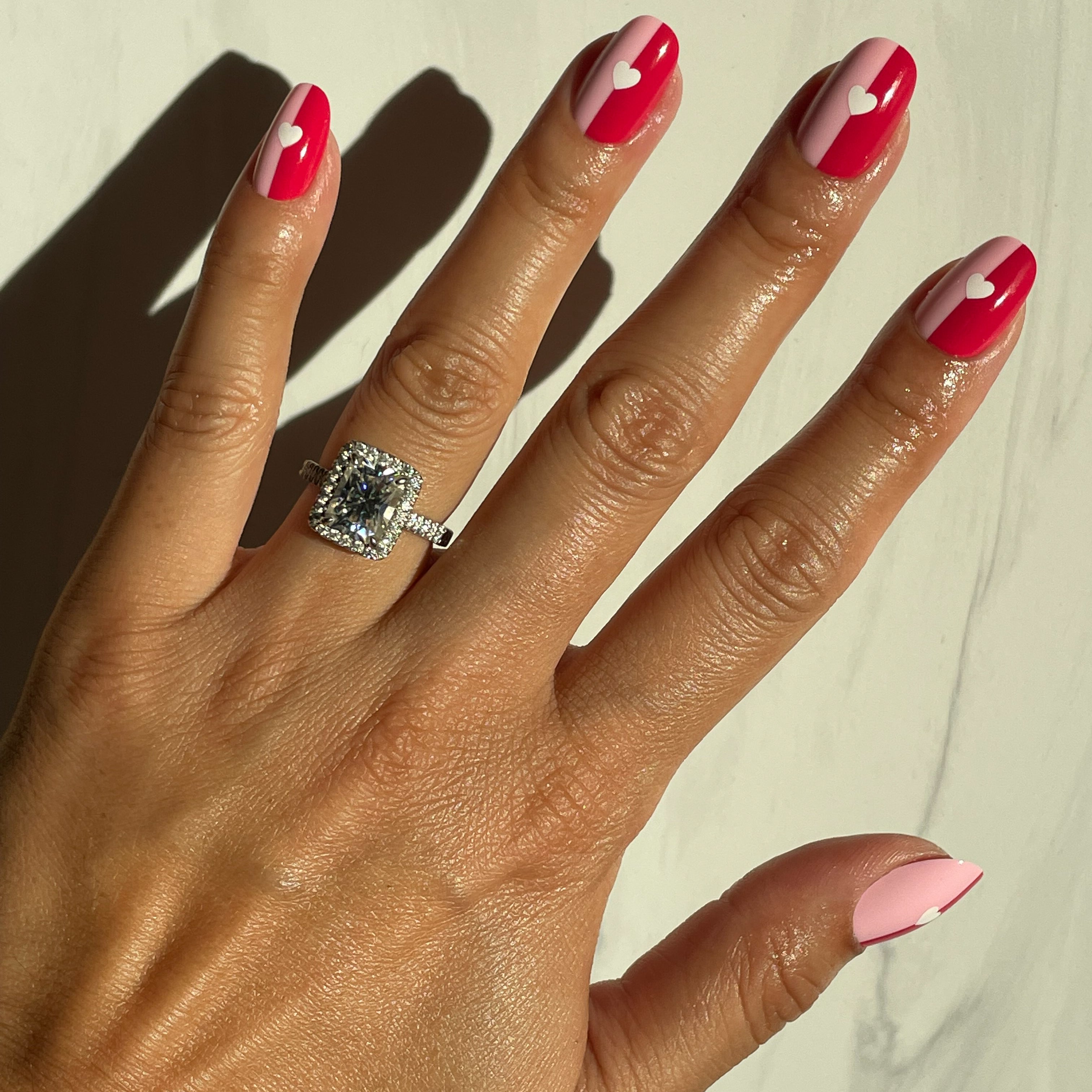 Colorblock Heart - Press-On | Short | Round、mySite、solidvoid