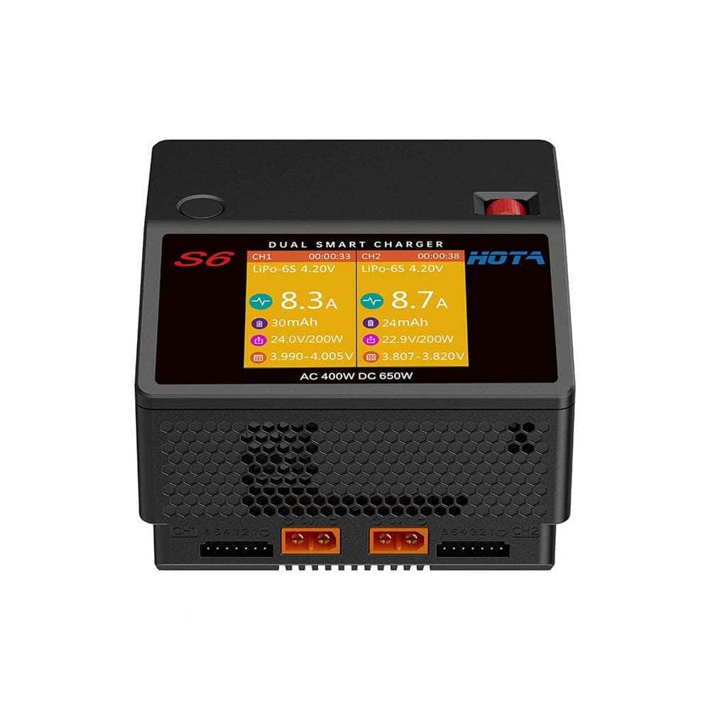  HOTA S6 400W 15A 1-6S Dual Channel AC/DC Smart Charger - Black、mySite、merchandisen