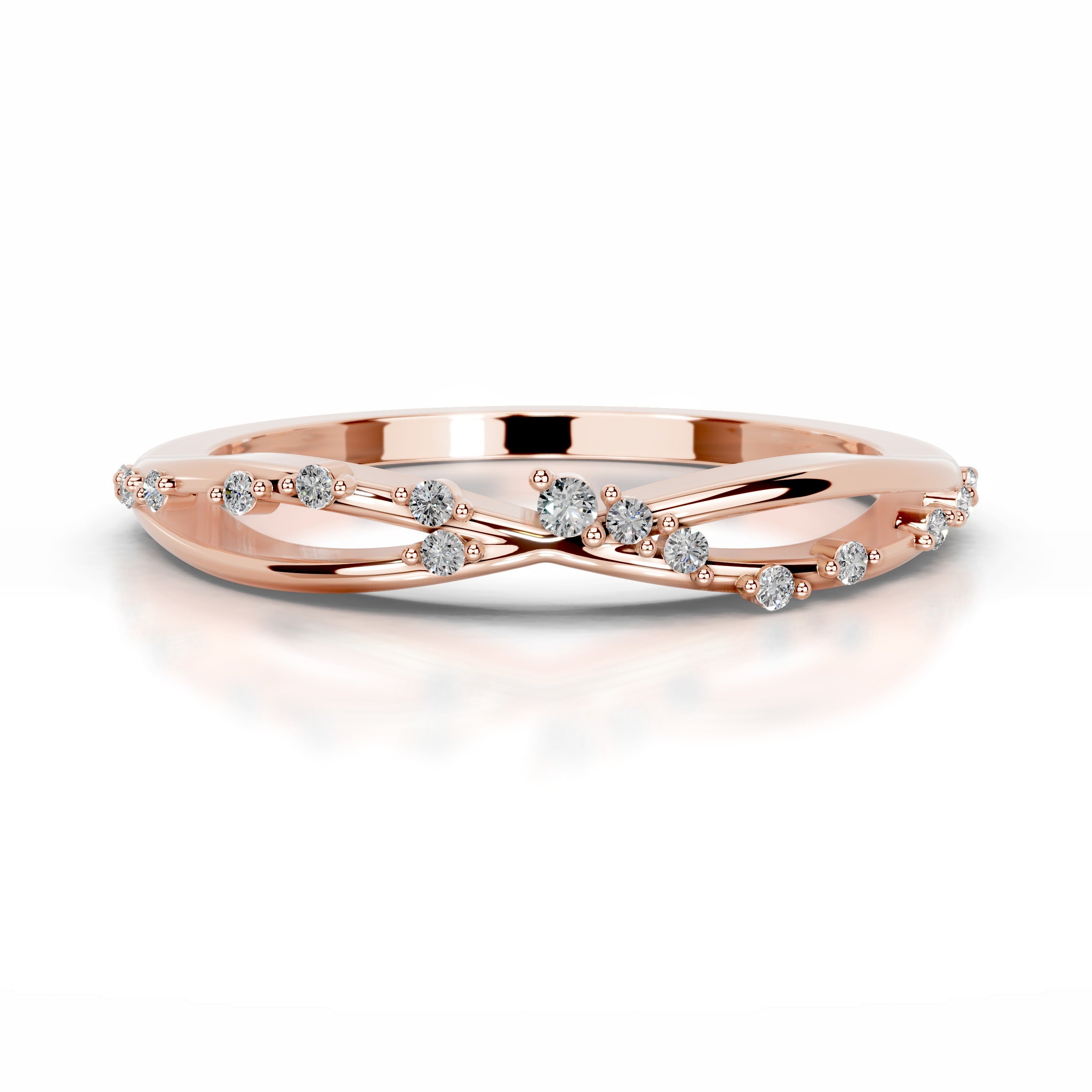 Ausha Diamond Wedding band - 14K Rose Gold、mySite、hinf8tx79