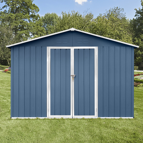 Metal garden sheds 12ft×10ft outdoor storage sheds Dark-grey、、eastwooduniform