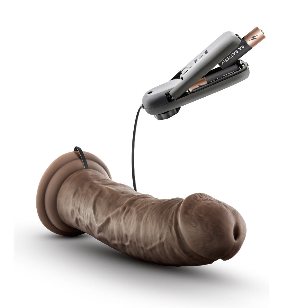 Dr. Skin By Blush® | Dr. Joe Realistic Chocolate 8-Inch Long Remote Control Vibrating Dildo With Suction Cup Base、mySite、bottomscart