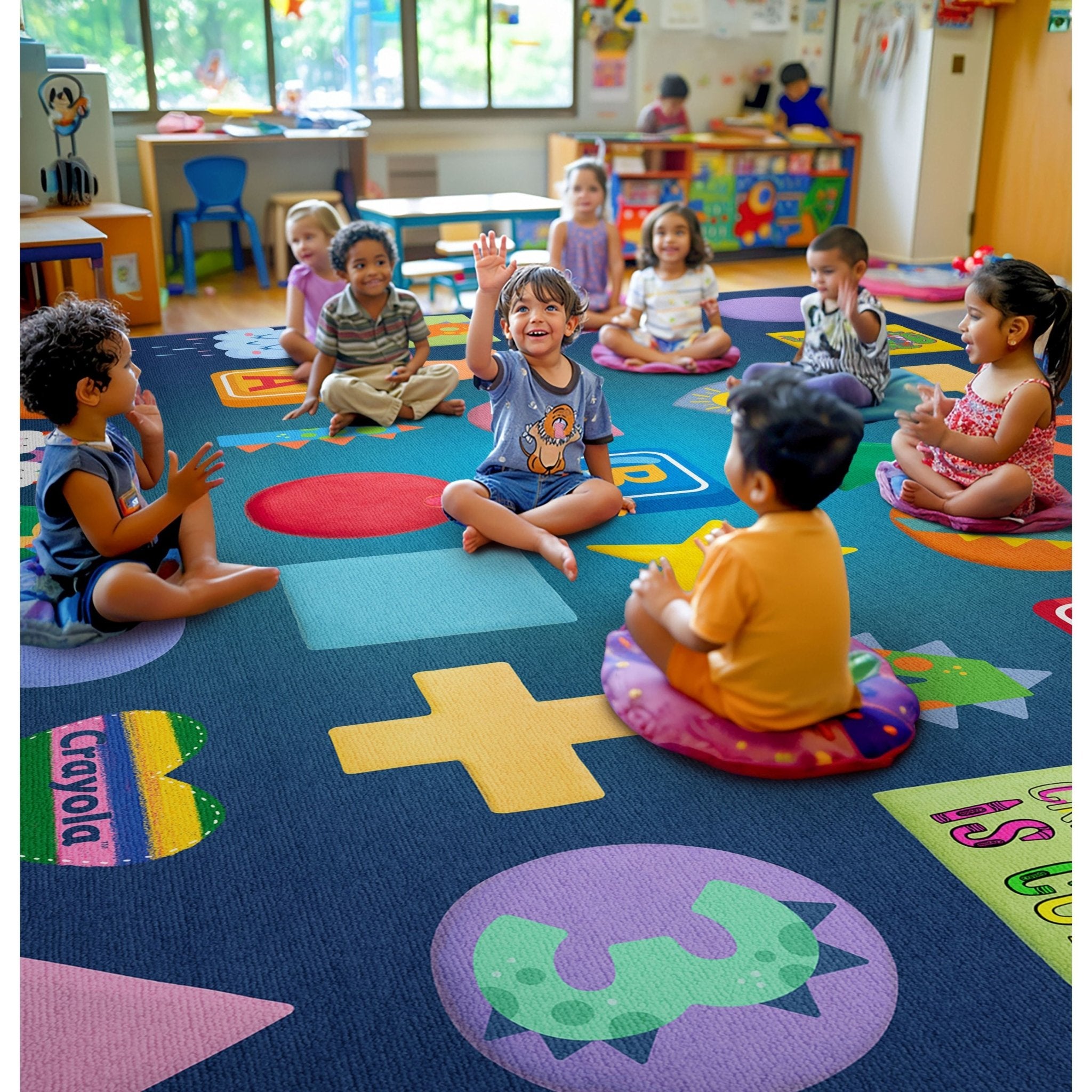 Crayola Modern Educational Numbers & Shapes Area Rug By Well Woven、mySite、gigharbornorthrealestate