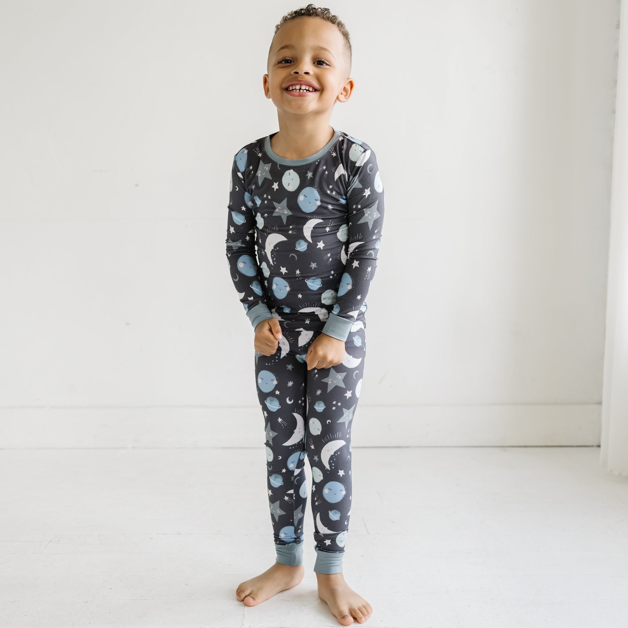 Blue To the Moon & Back Two-Piece Pajama Set、mySite、g9winljtr