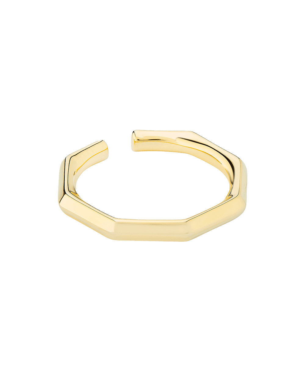  Bo Hex Ring 18ct Gold Plated