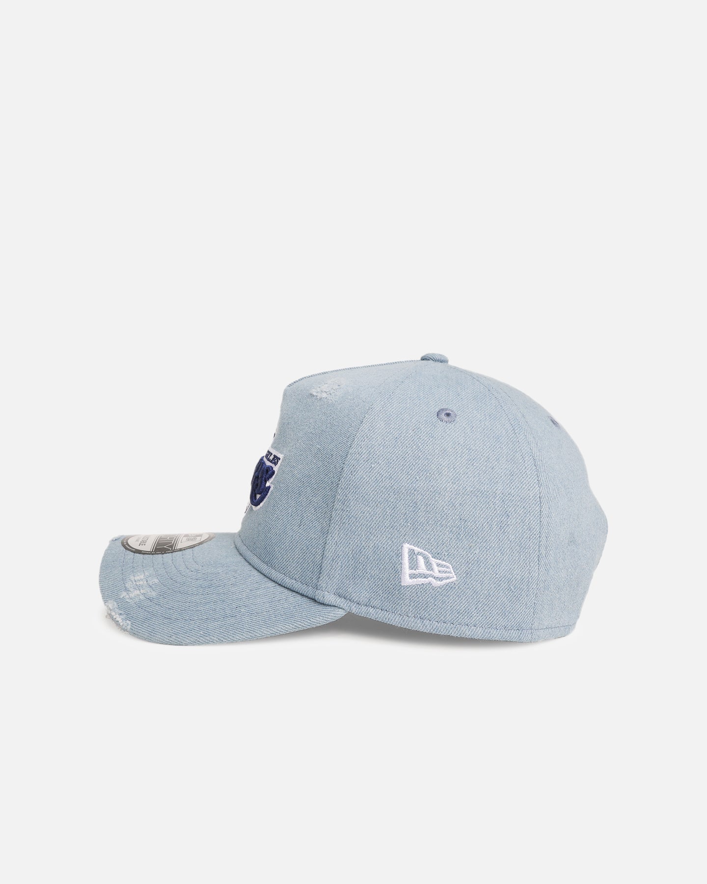 New Era Los Angeles Lakers 'Distressed Denim' 9FORTY A-Frame Snapback Light Wash Denim、mySite、zt4zffjzw