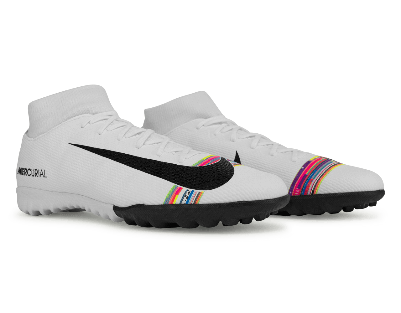 Nike Men's Mercurial Superfly 6 Academy Turf Soccer Shoes White/Black/Pure Platinum、mySite、bottomscart