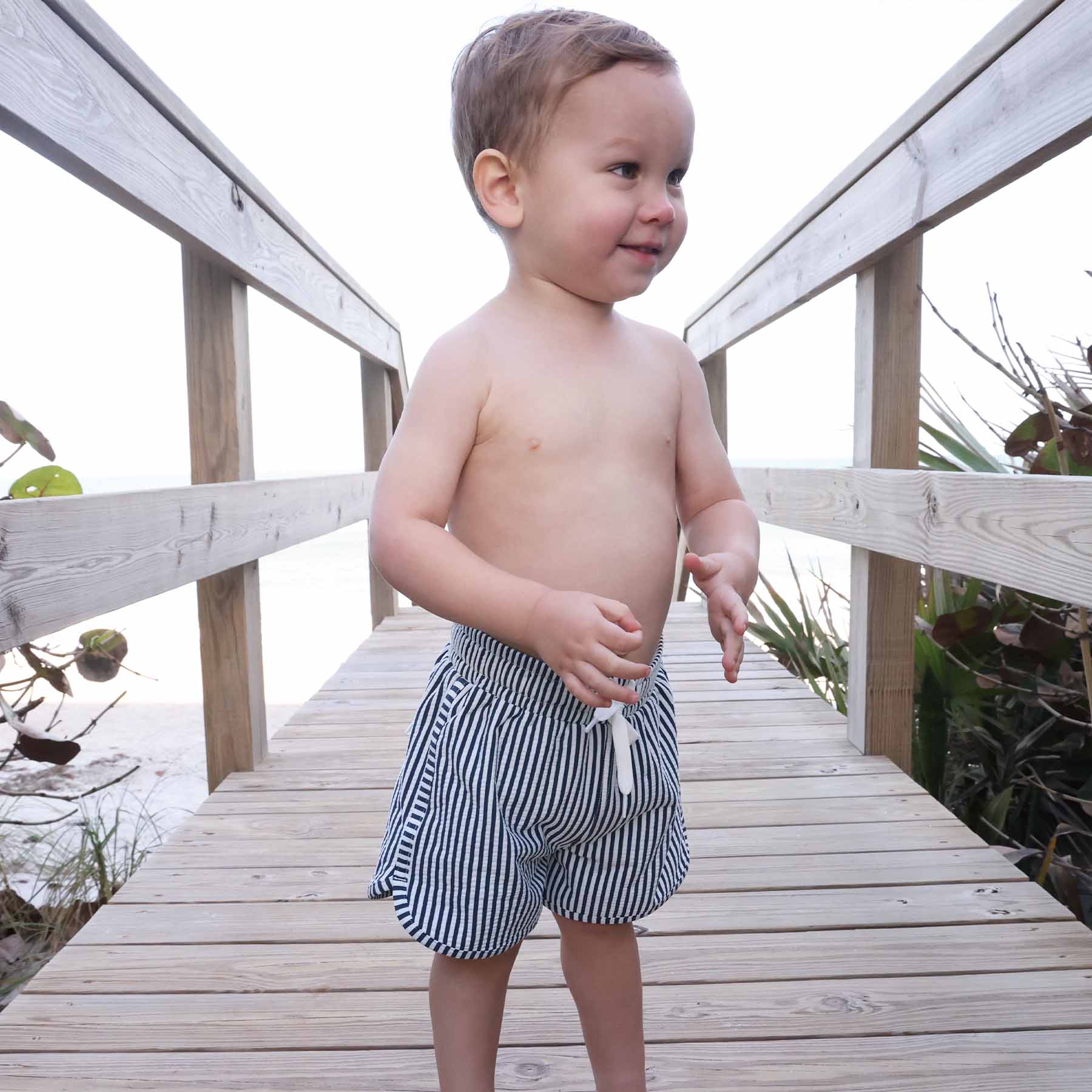  Boy's Swim Trunks | Seersucker Navy、mySite、layawaytickets