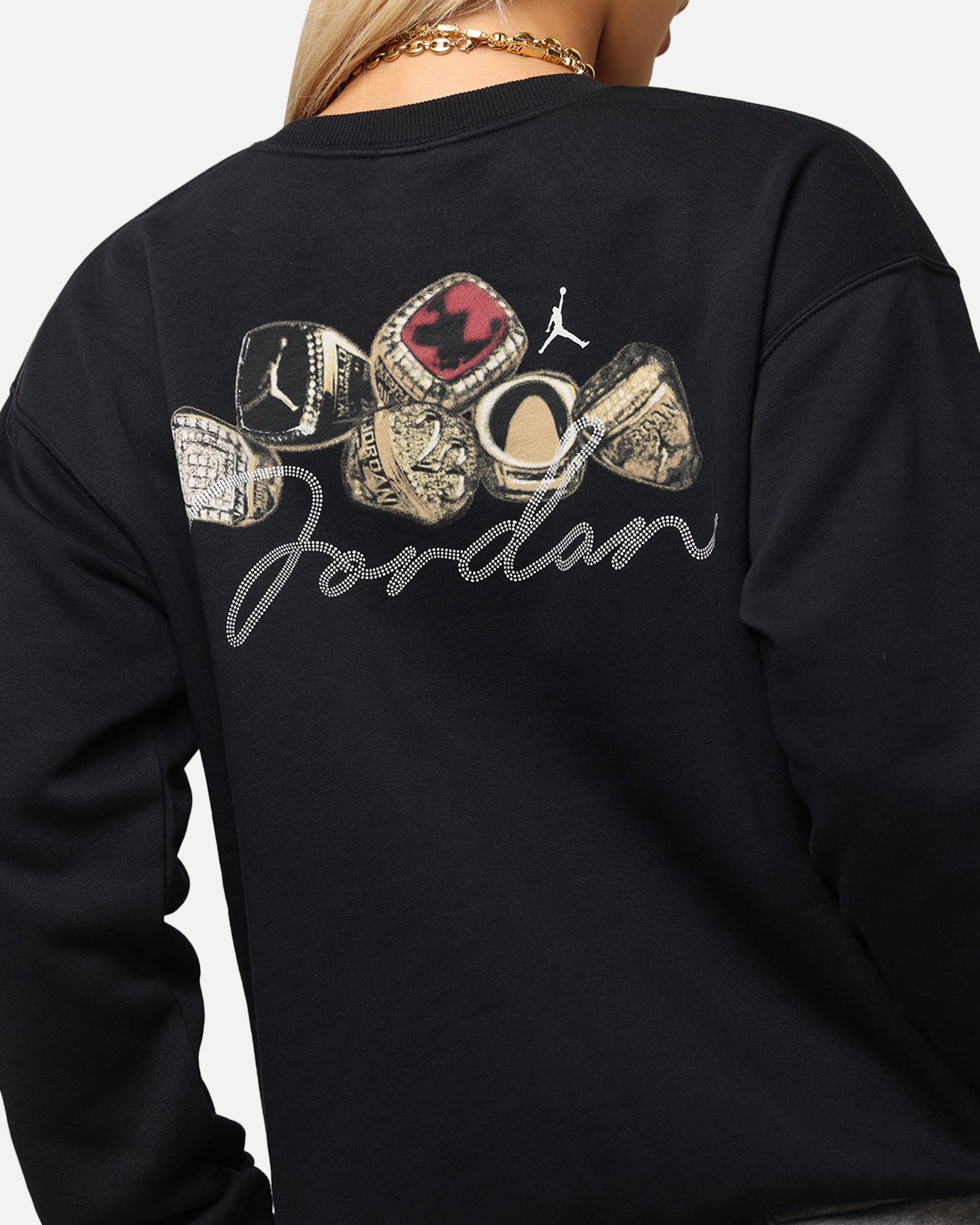 Jordan Women's Jumpman Brooklyn Fleece Graphic Crewneck Black/Sail、mySite、zt4zffjzw