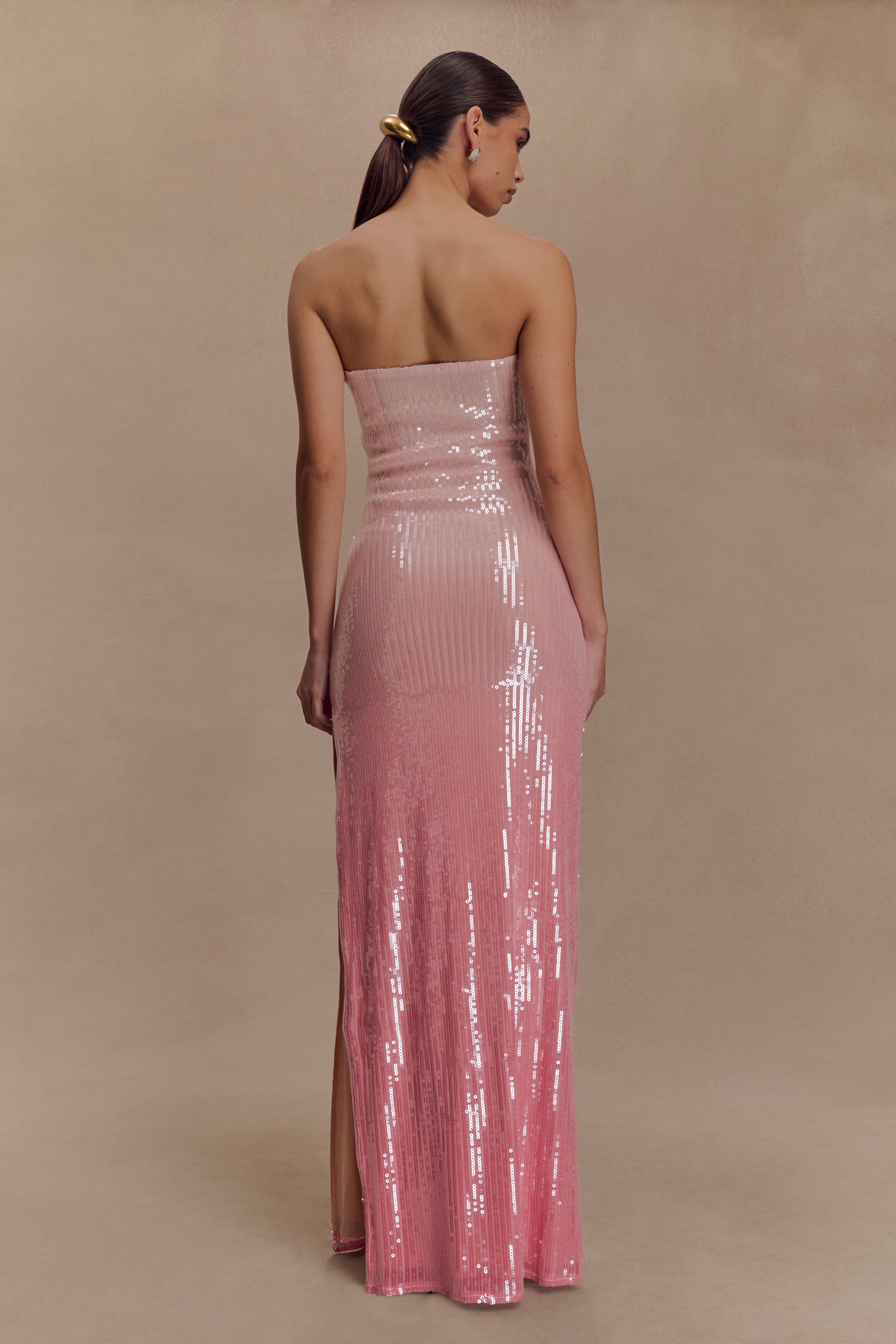 Miranda Strapless Sequin Maxi Dress - Ombre Pink、mySite、solidvoid