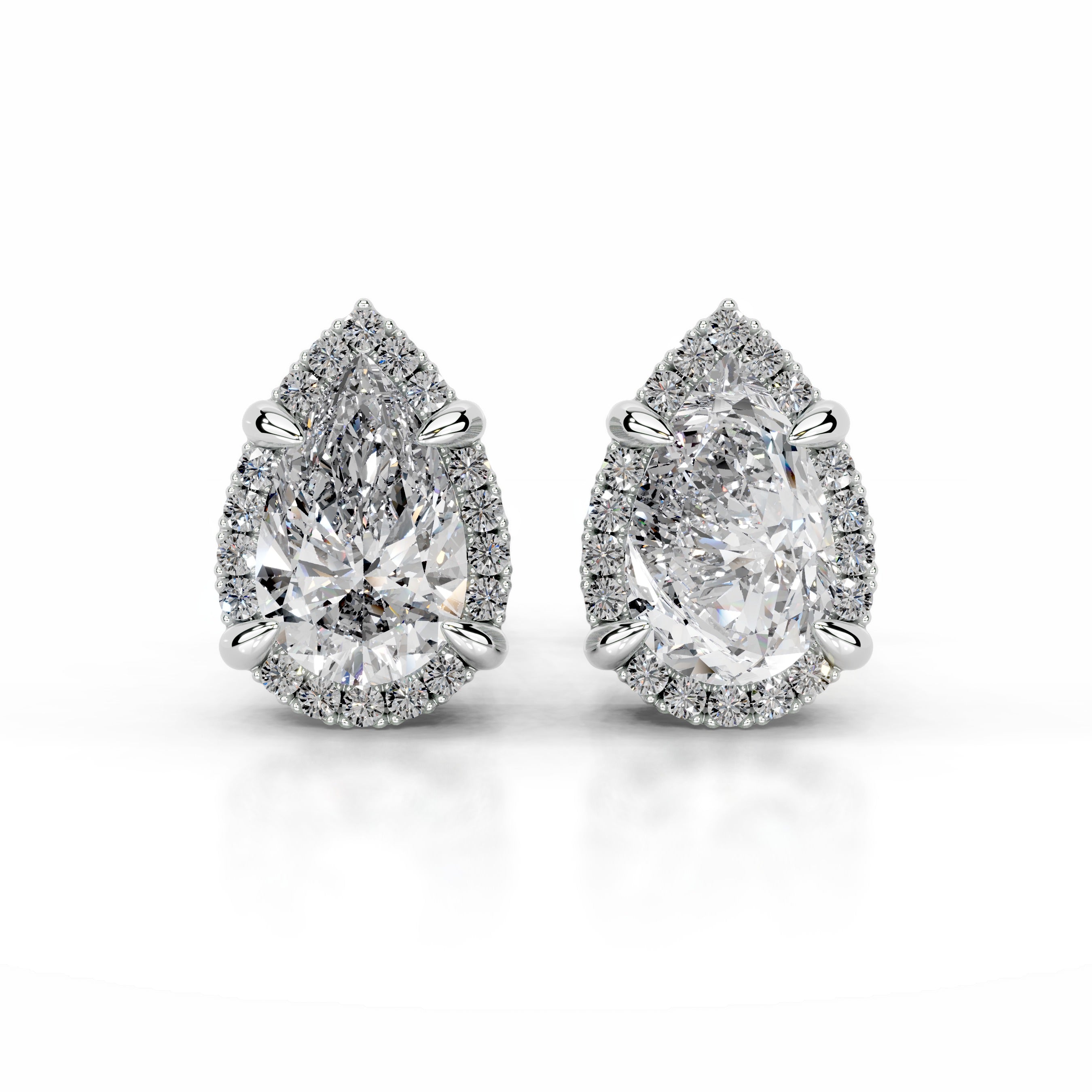 Ophelia Diamond Halo Earrings - 14K White Gold、mySite、hinf8tx79