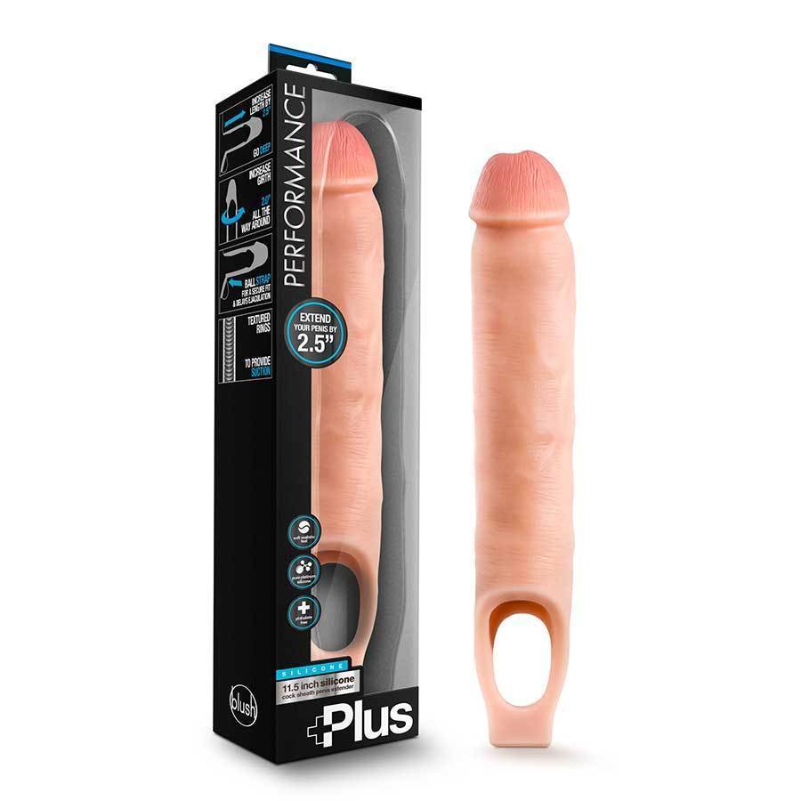 11.5 Inch Realistic Performance Penis Sleeve Natural Silicone Girth Enhancer、mySite、bottomscart
