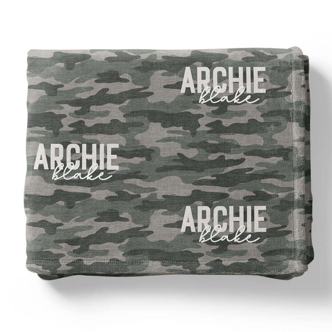  Camo Crew Personalized Kids Blanket、mySite、layawaytickets