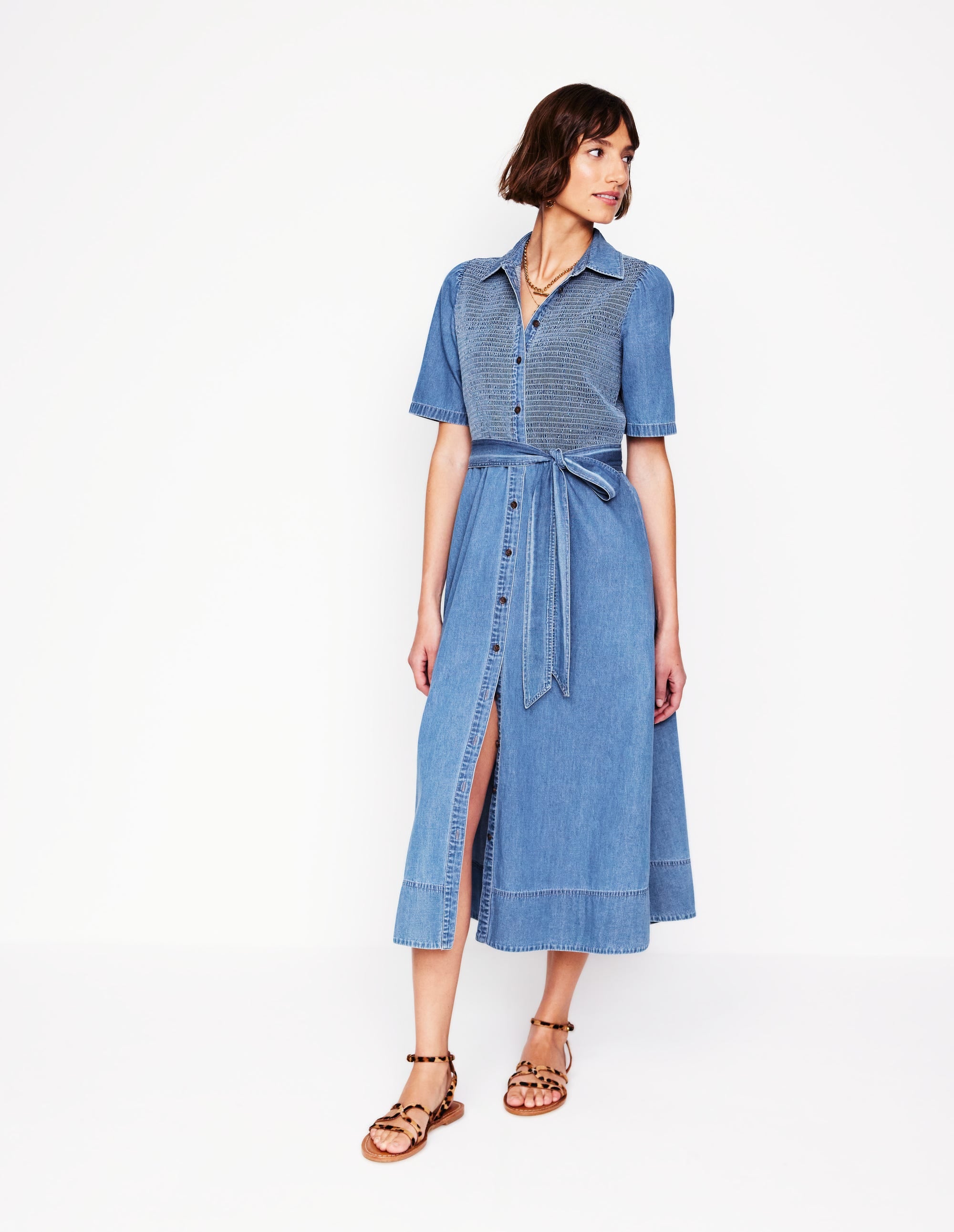 Amber Denim Midi Dress-Light Vintage Denim、mySite、ashleygrahame