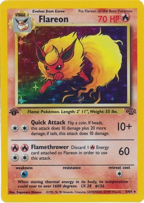 Flareon - 3/64 - Holo 1st Edition、mySite、waistdrama