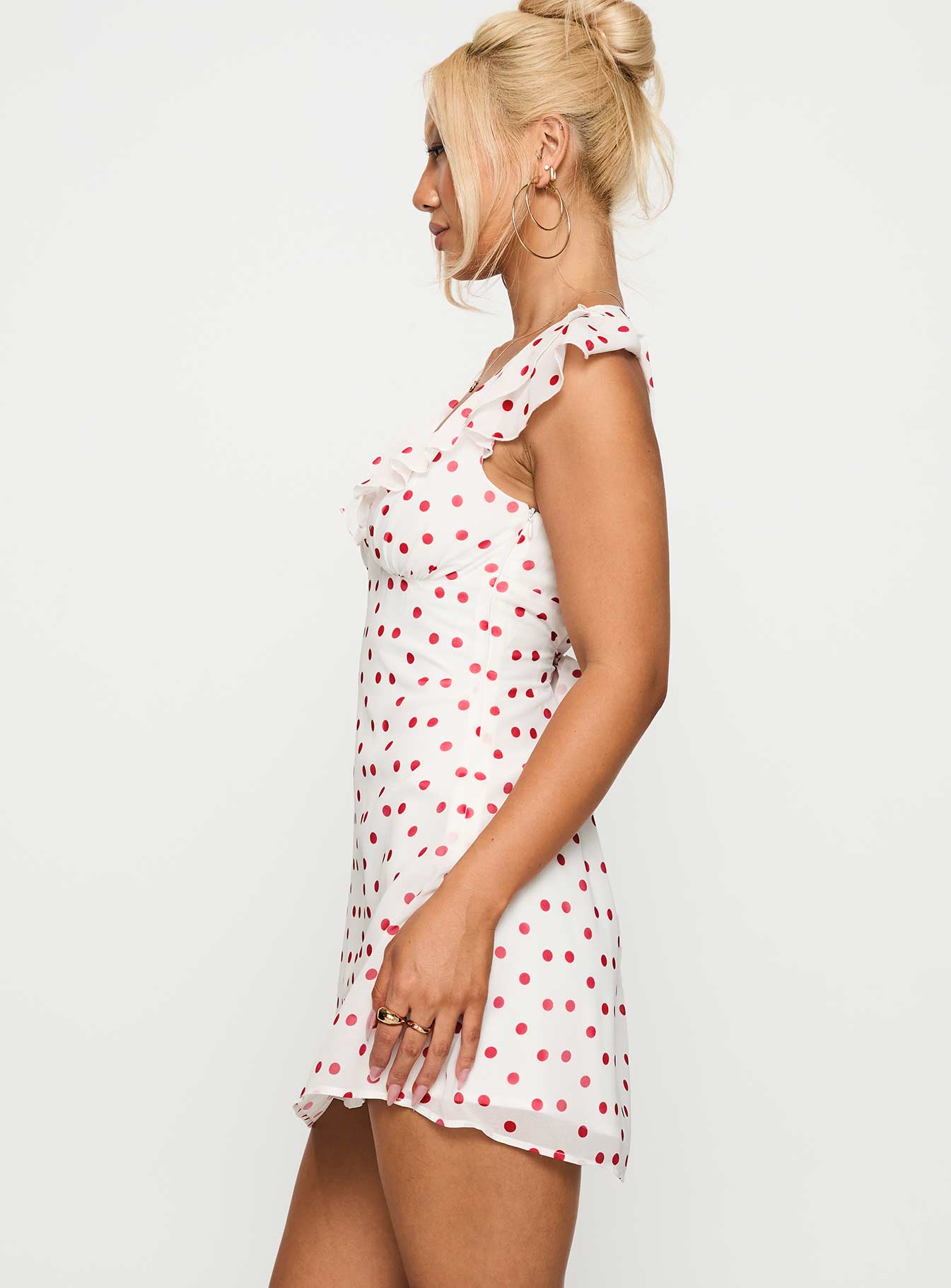 I Guess So Mini Dress White / Burgundy、mySite、solidvoid