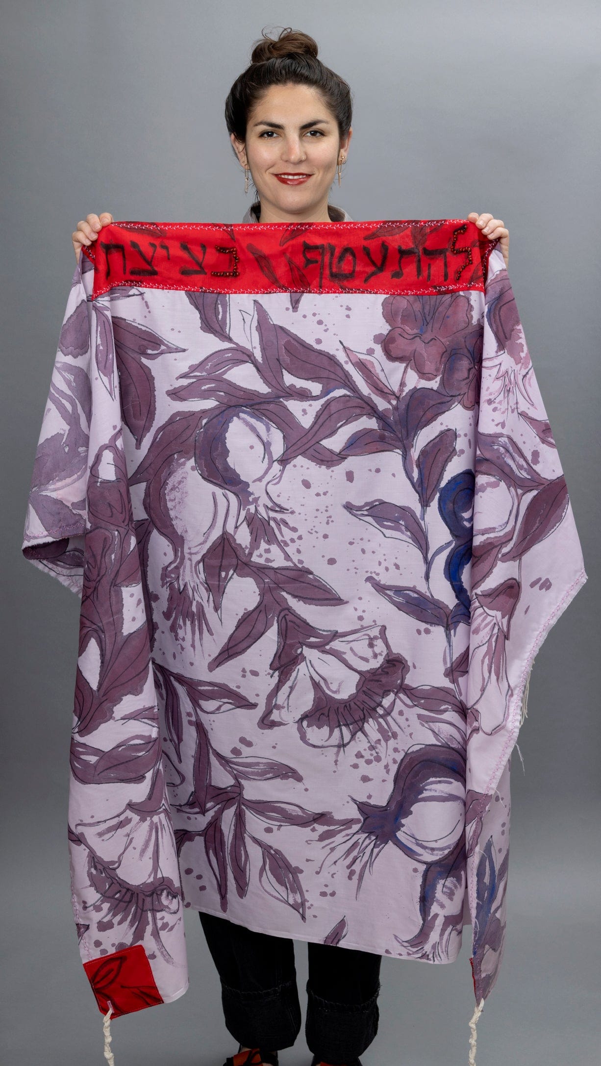 Purple and Red Handpainted Pomegranates Tallit、mySite、topwebapps
