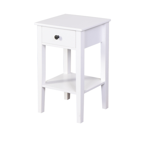 White Bathroom Floor-standing Storage Table with a Drawer、、casual