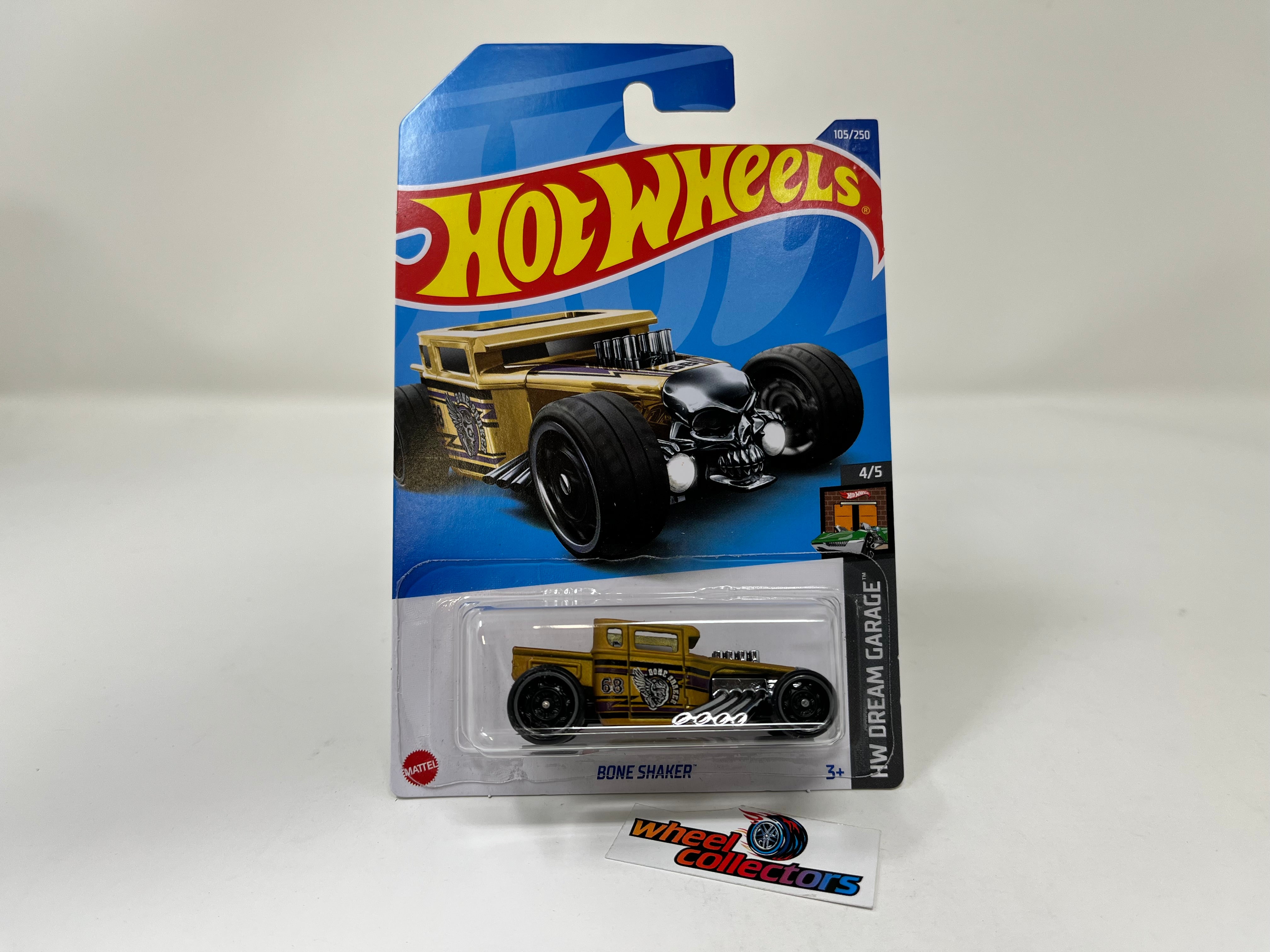 Bone Shaker #105 * Gold * 2022 Hot Wheels Case P、mySite、hgirdovlk