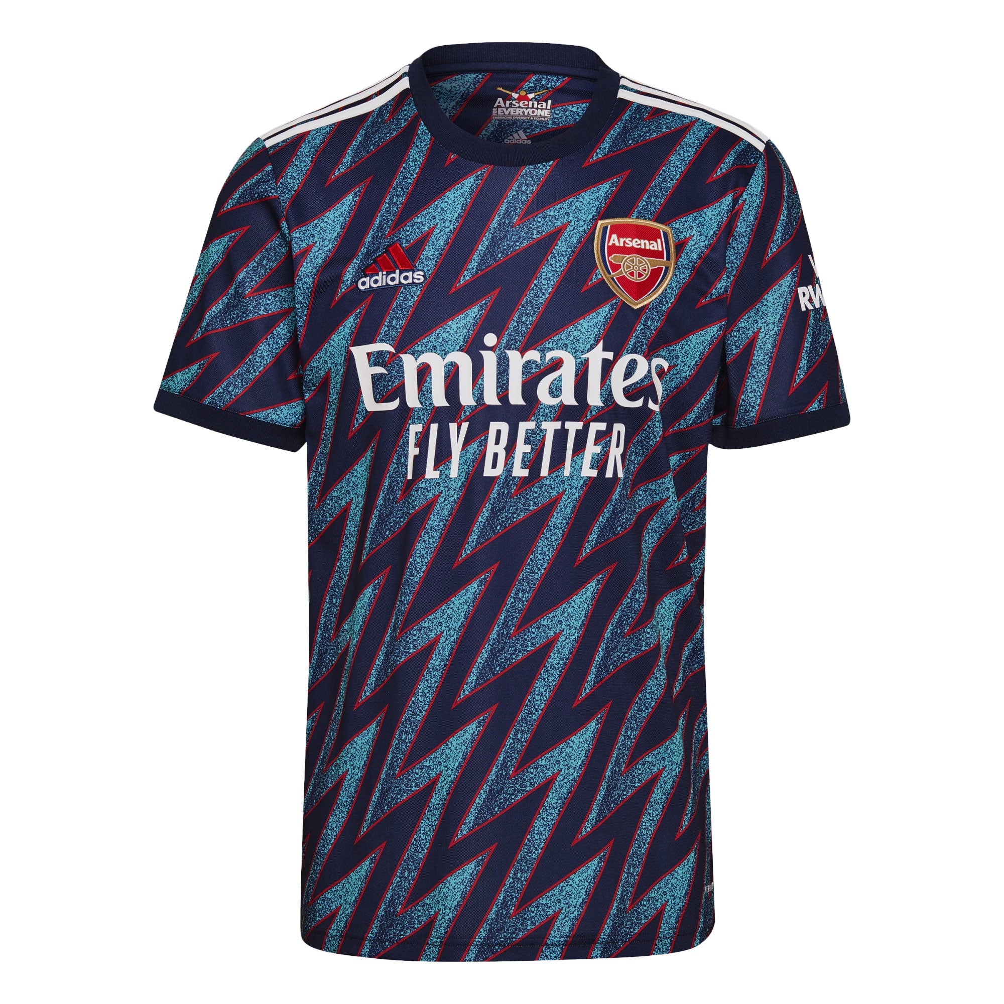 adidas Men's Arsenal 2021/22 Third Jersey Mystery Blue/White、mySite、noshort