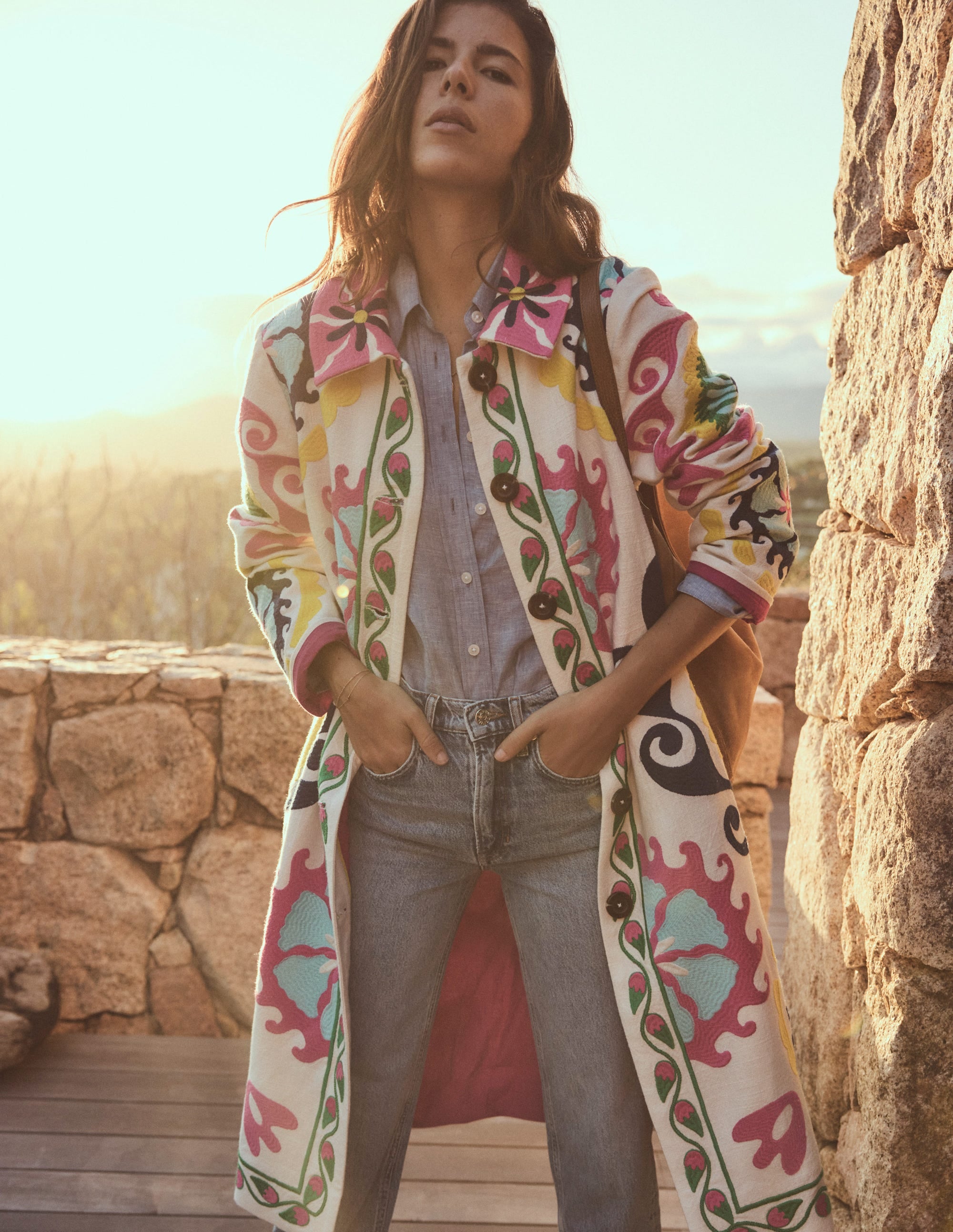  Embroidered Souvenir Coat-Multi, Ornamental Wave、mySite、ashleygrahame