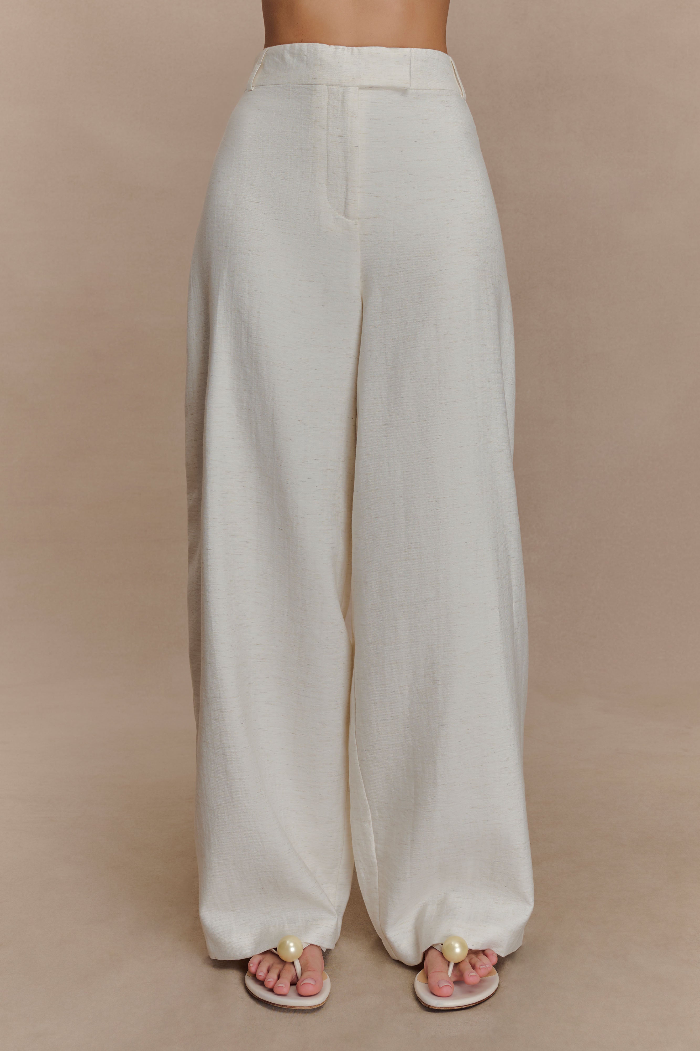 Cyrene Linen Wide Leg Pants - Oat Marle、mySite、solidvoid