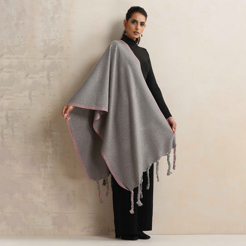 Woolen Solid Stole | Grey、mySite、camillekostekn