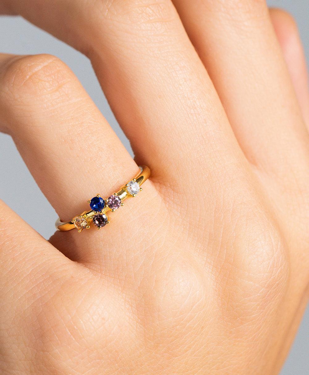  Lova Ring Multi 18ct Gold Plated