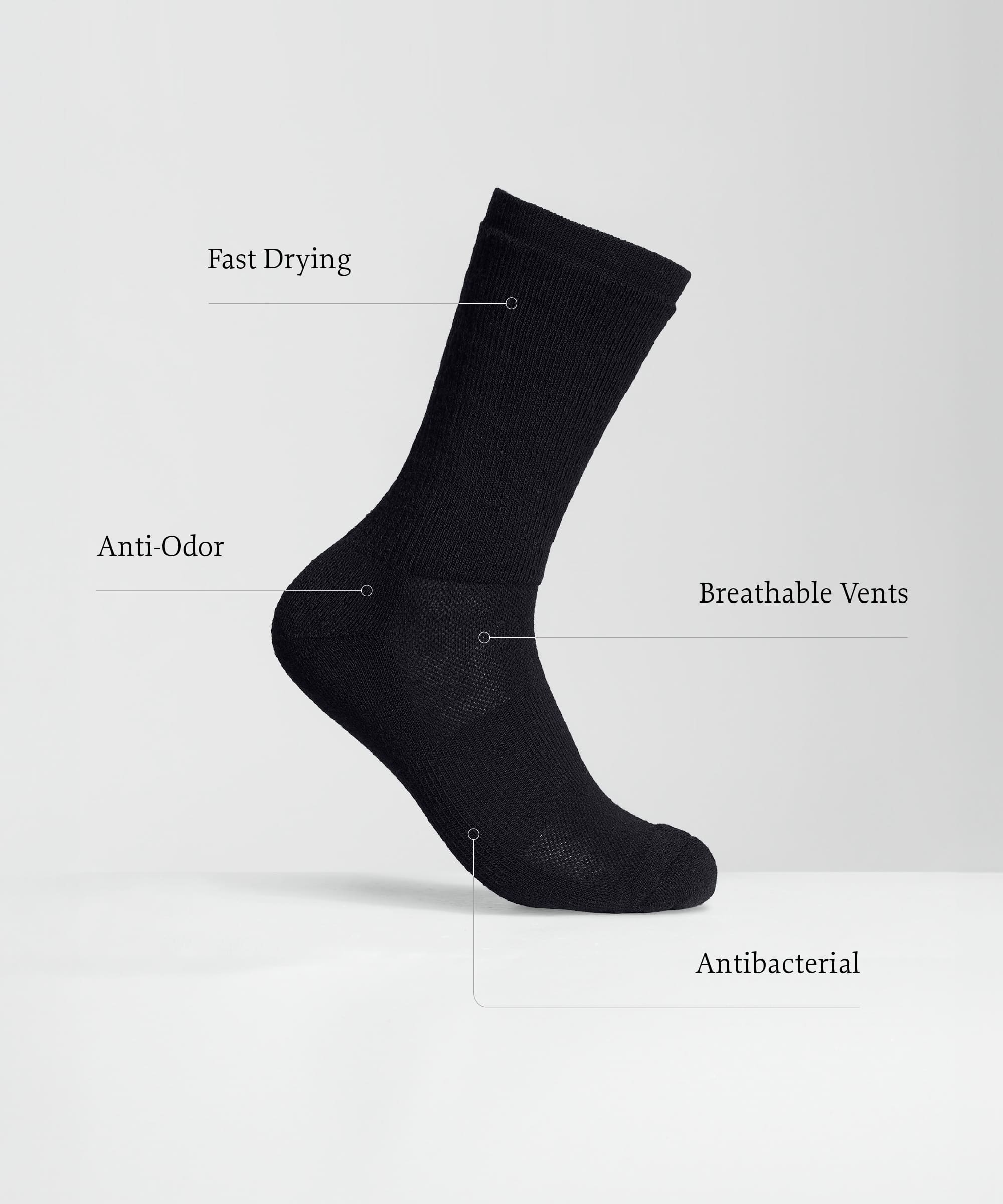 Men's All Season Crew Socks、mySite、noshort