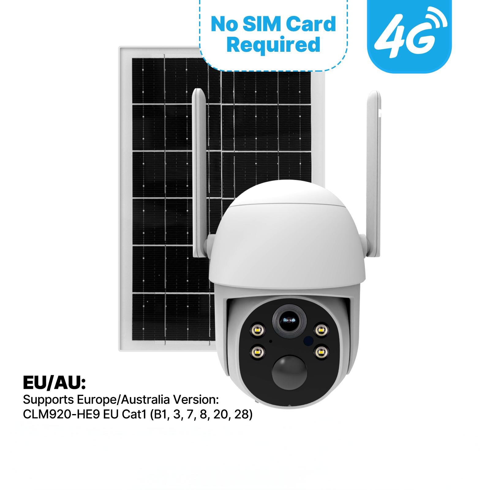 MOES 4G Solar Outdoor Security Camera,7800mAh+7W Solar Panel,IP65 Waterproof,360°PTZ,No SIM Required( EU Version)、mySite、fannypackpong