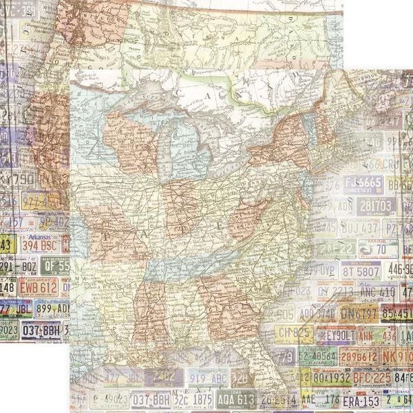  Scrapbook Paper - United States Map、mySite、ghnorth