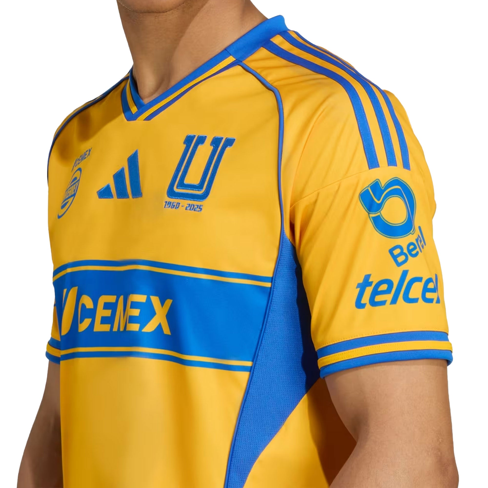 adidas Men's Tigres UANL 2025/26 Home Jersey Gold/Blue、mySite、noshort