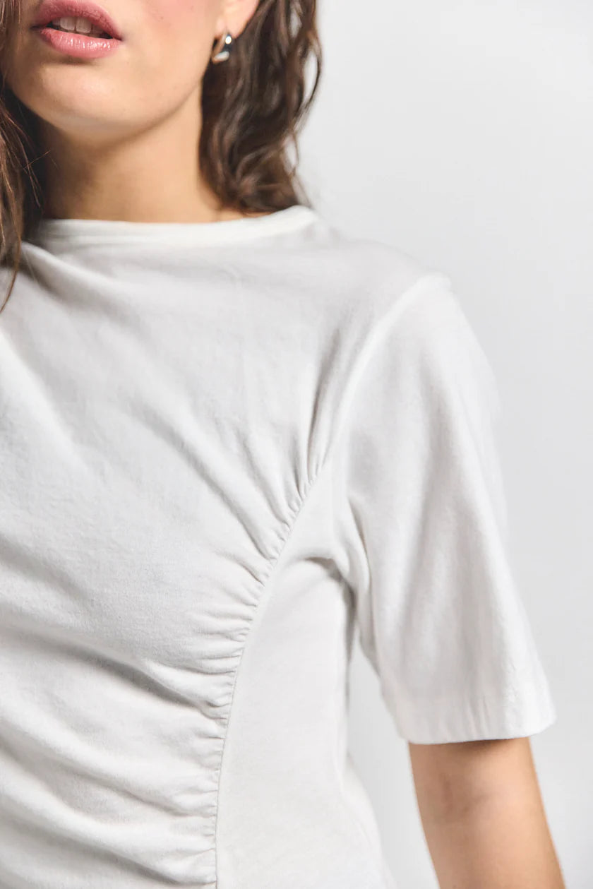 Derek Lam 10 Crosby Frederic Ruched Short Sleeve Tee - Final Sale、mySite、noshort