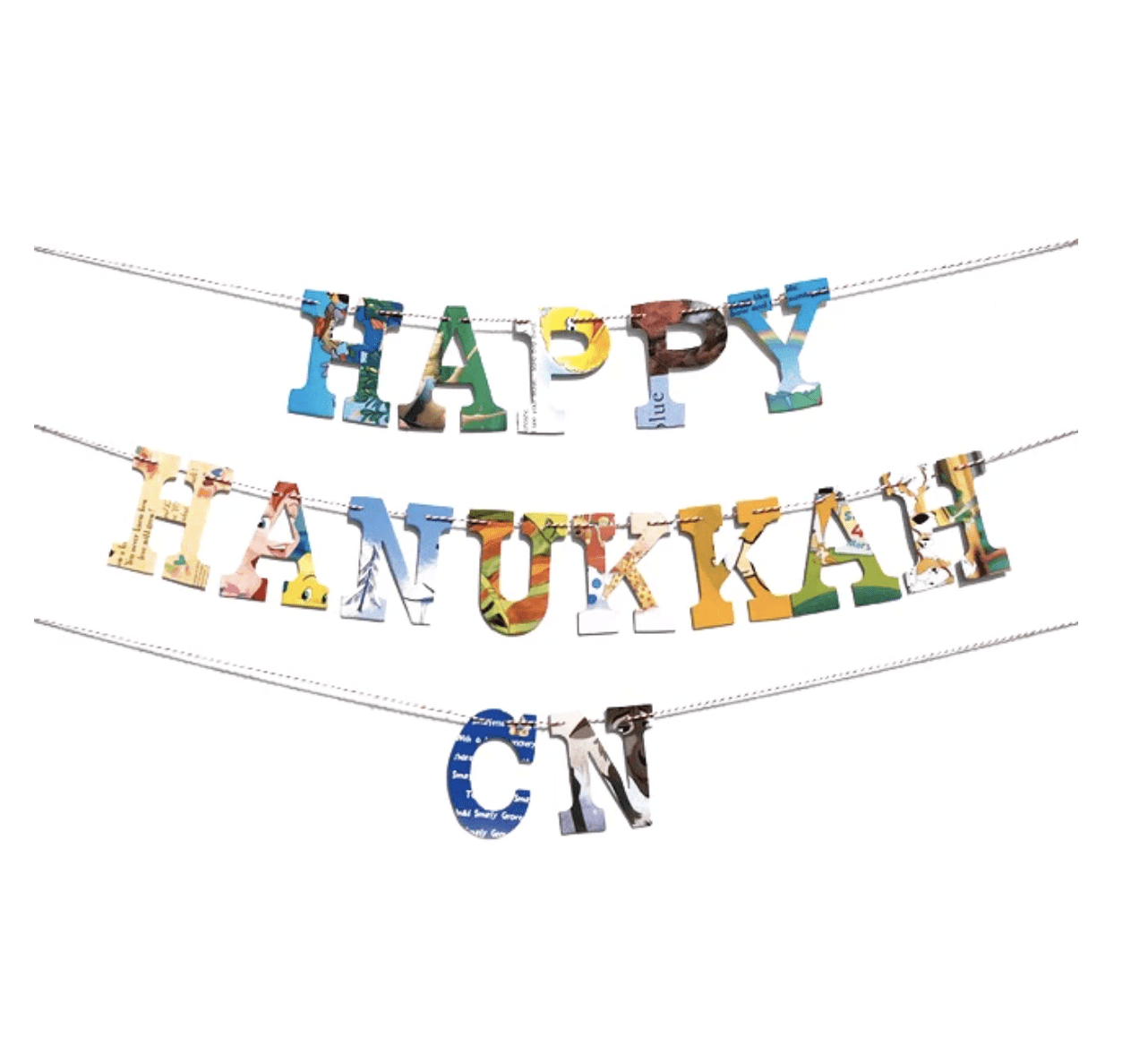 Happy Hanukkah Garland with C & N for Alternative Spellings、mySite、topwebapps