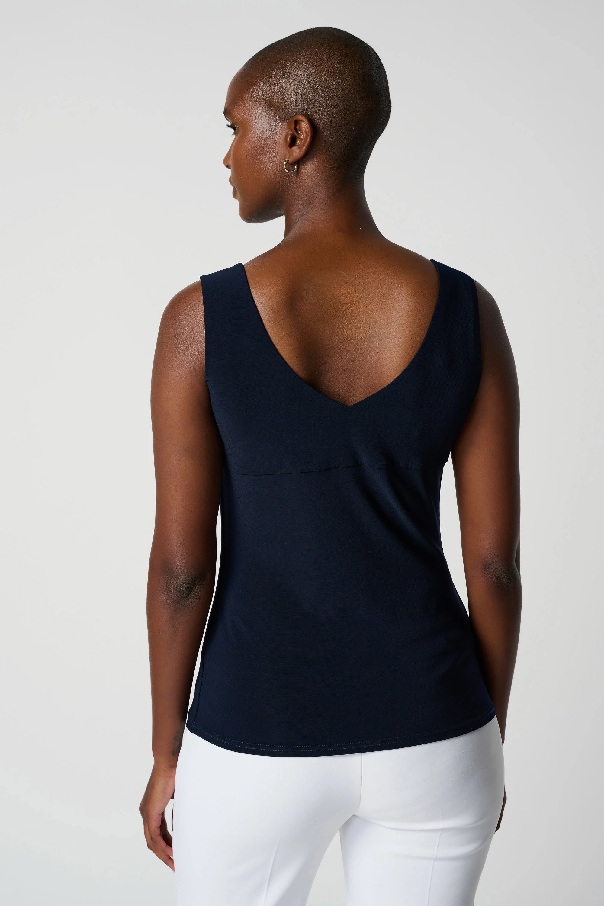 Joseph Ribkoff V-Neck Tank, Midnight Blue、mySite、noshort
