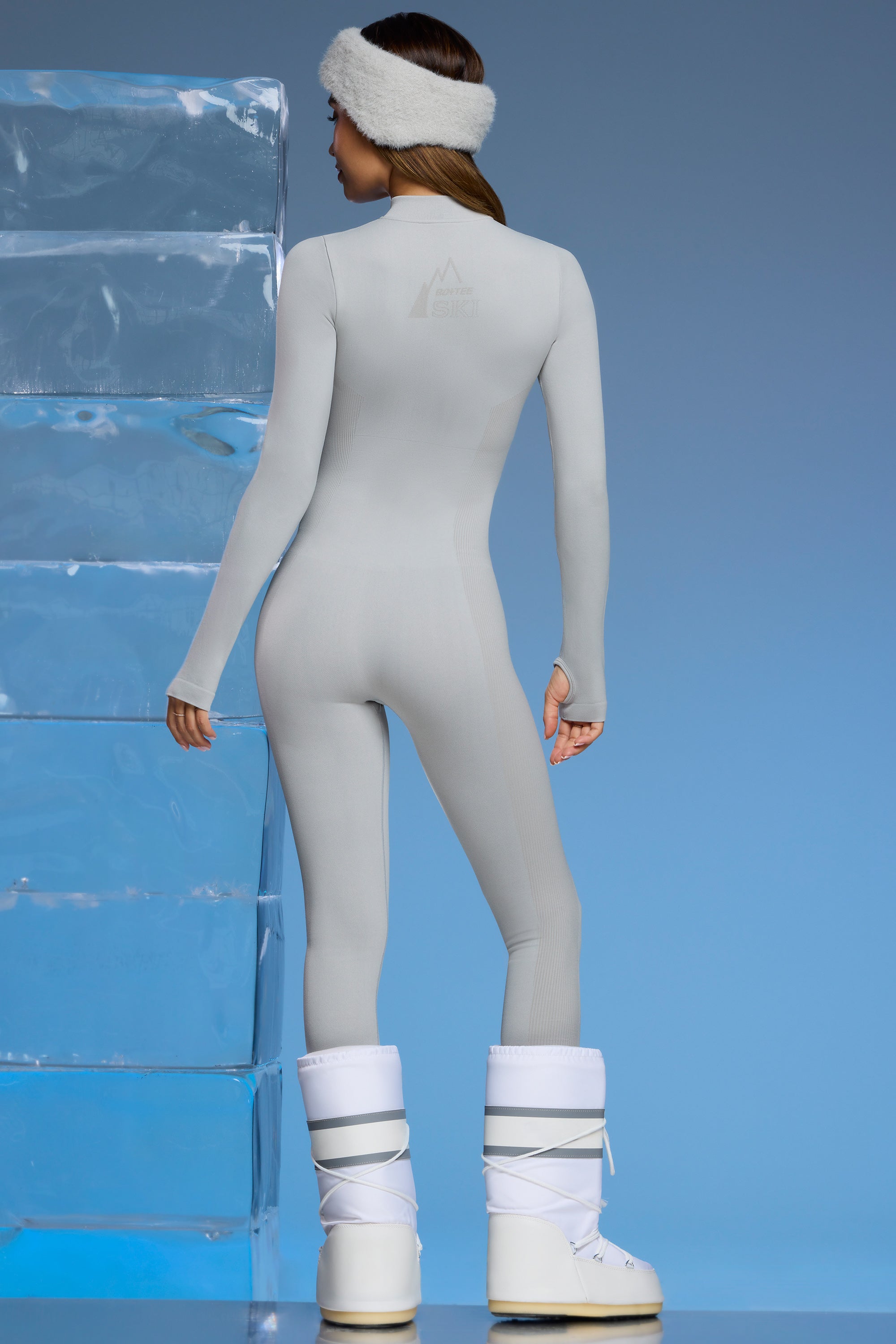 Super Sculpt Base Layer Jumpsuit in Light Grey、mySite、solidvoid