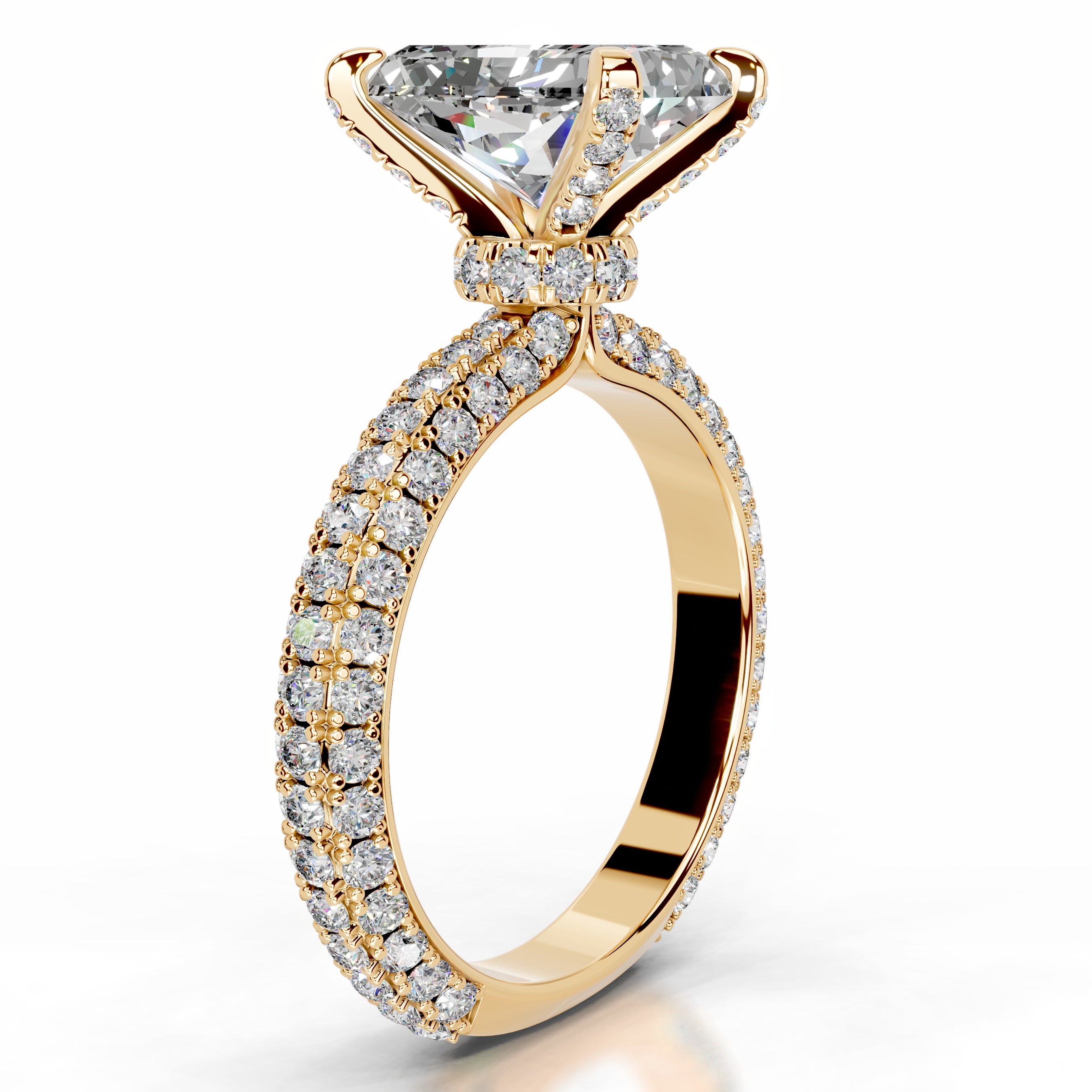 Milly Moissanite & Diamonds Ring - 18K Yellow Gold、mySite、hinf8tx79