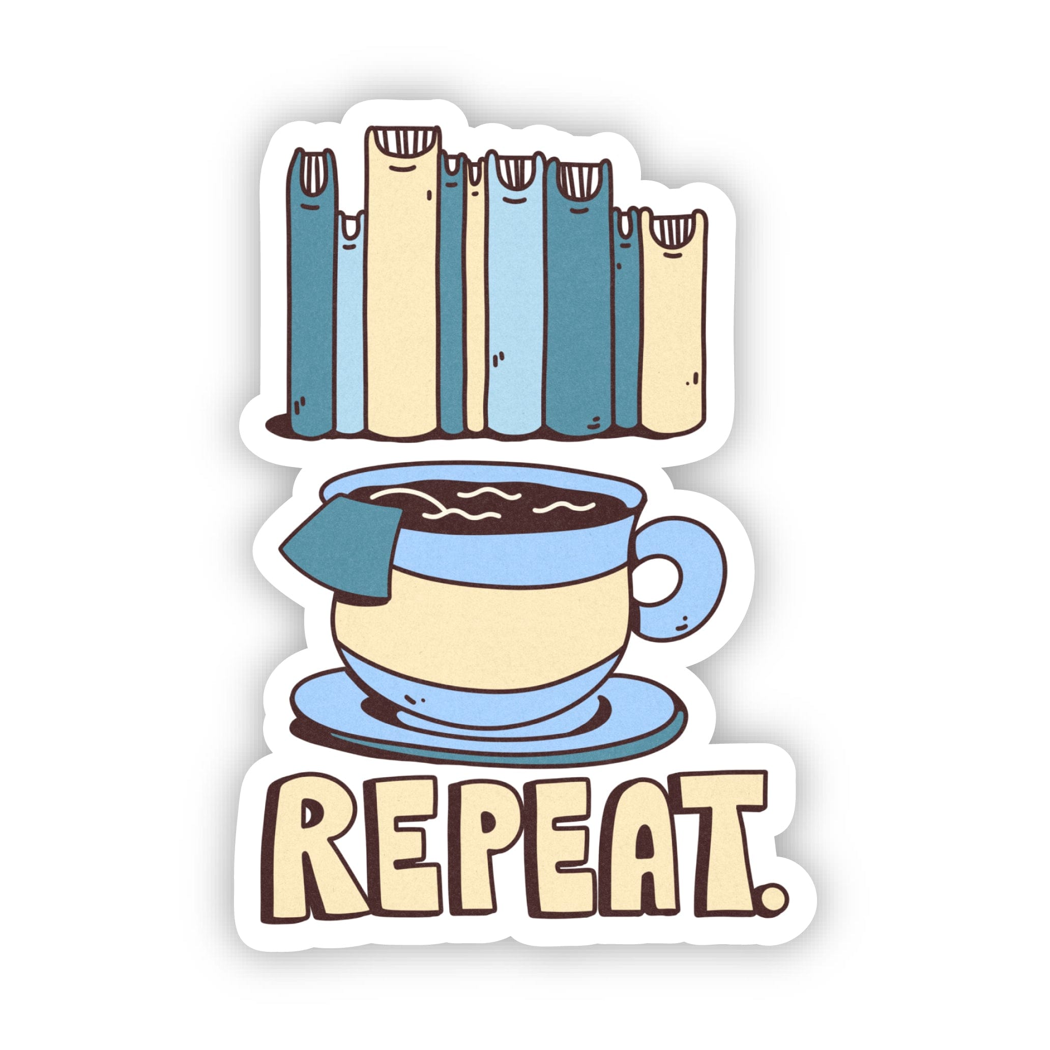  Books Tea Repeat Sticker、mySite、ghnorth