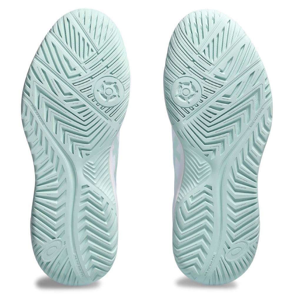 Asics Gel Dedicate 8 Women's Tennis Shoe (White/Pale Blue)
