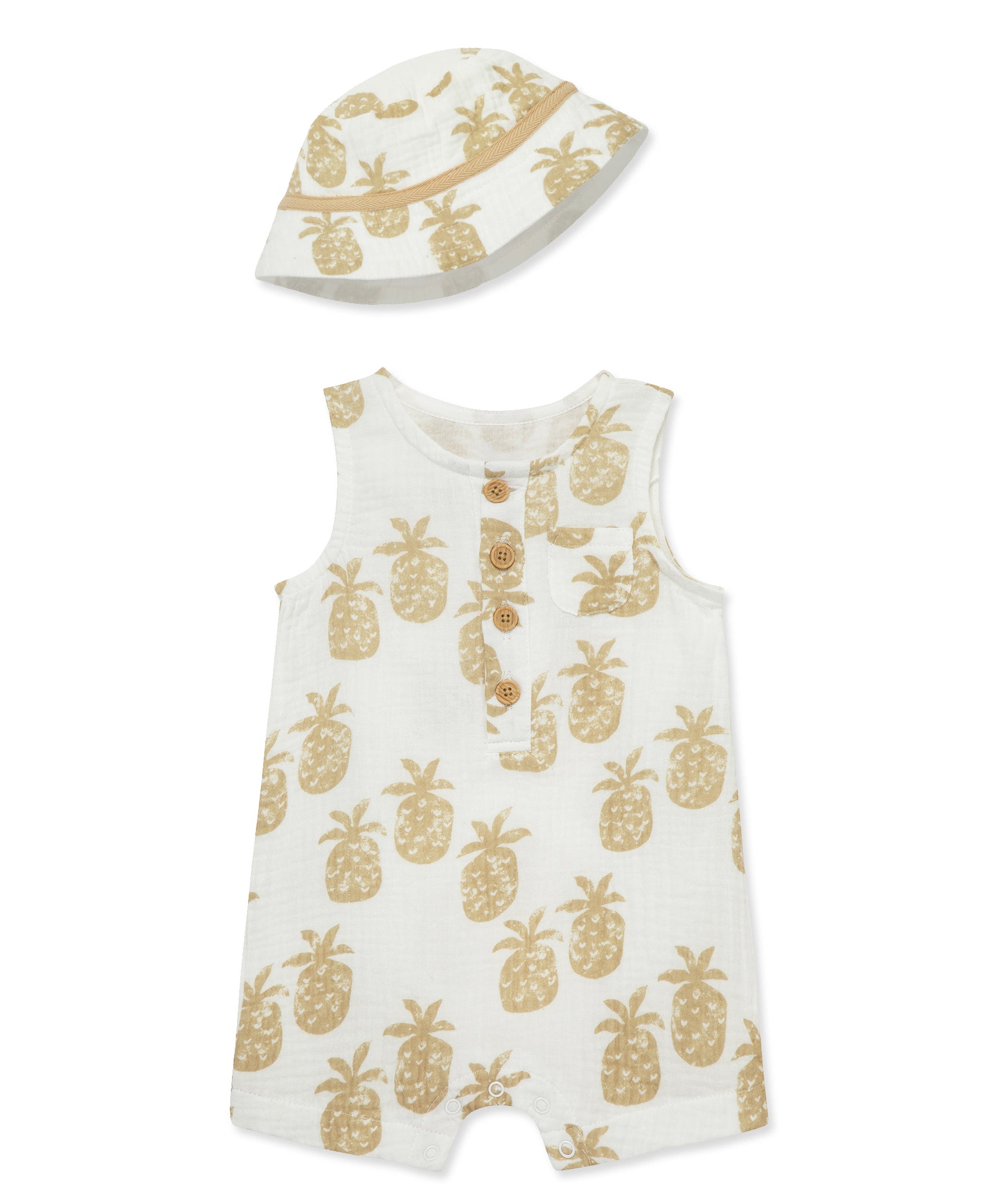  Pineapple Gauze Romper & Hat Set、mySite、layawaytickets