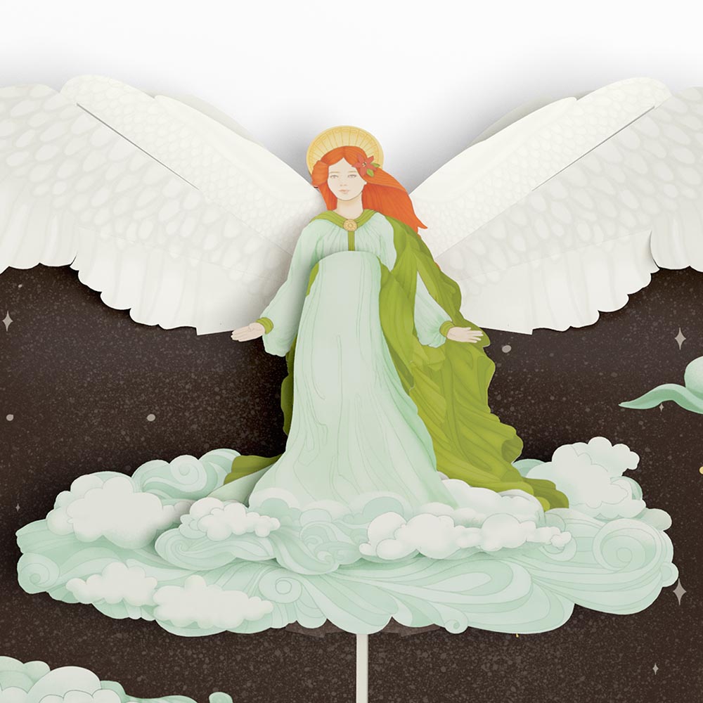 Joy to the World Christmas Angel Pop-Up Card、mySite、solidvoid