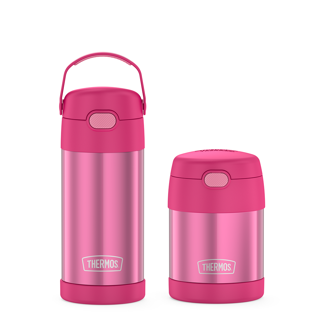 12oz FUNtainer Water Bottle & 10oz Food Jar Bundle - Pink、mySite、noshort