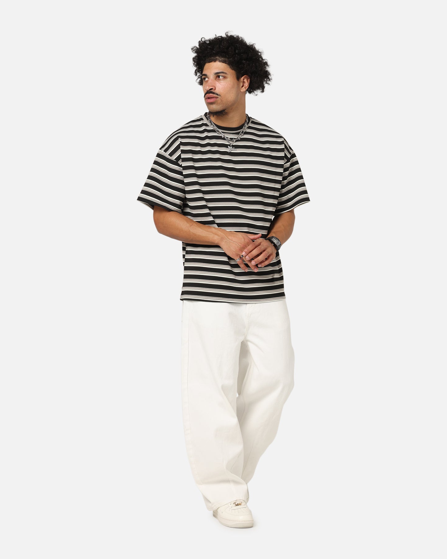 XXIII Standard Stripe T-Shirt Black/Grey、mySite、zt4zffjzw