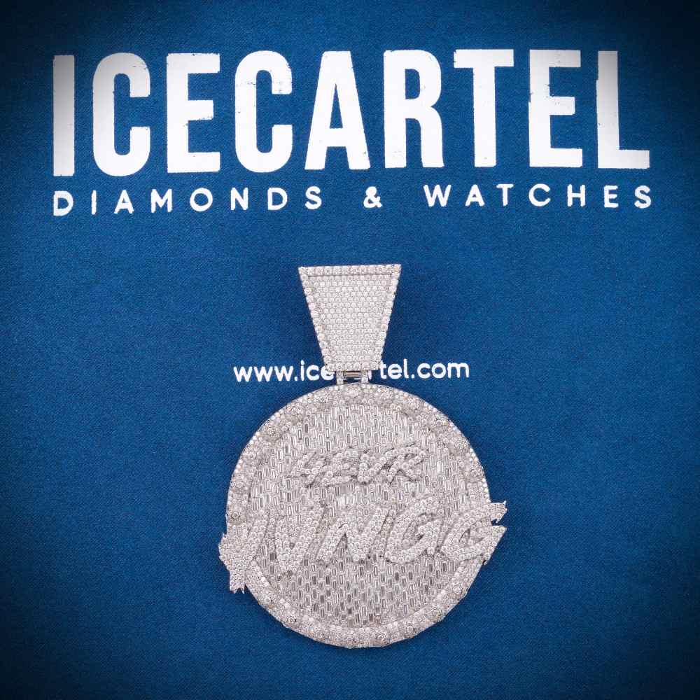 4EVR YVNGG Custom Moissanite Circle Pendant 14K White Gold、mySite、hinf8tx79